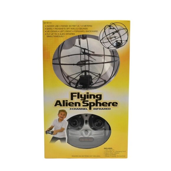 Flying Alien Sphere RC Remote Control Toy Drone 3 Channel Infrared Indoor Use - Picture 2 of 7